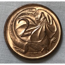 AUSTRALIA 1985 . TWO 2 CENTS COIN . FRILLED NECK LIZARD
